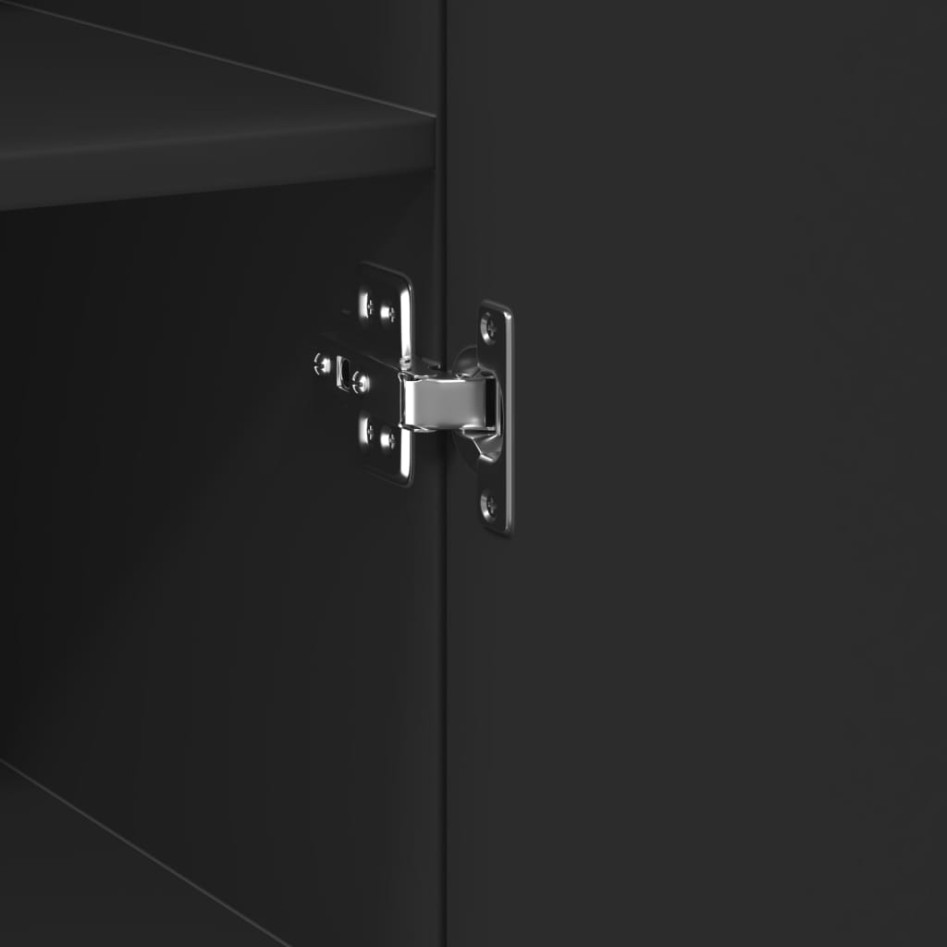 Armario estrecho madera de ingeniería negro 40x42,5x225