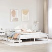 Estructura de cama cajones madera maciza pino blanco 180x200 cm