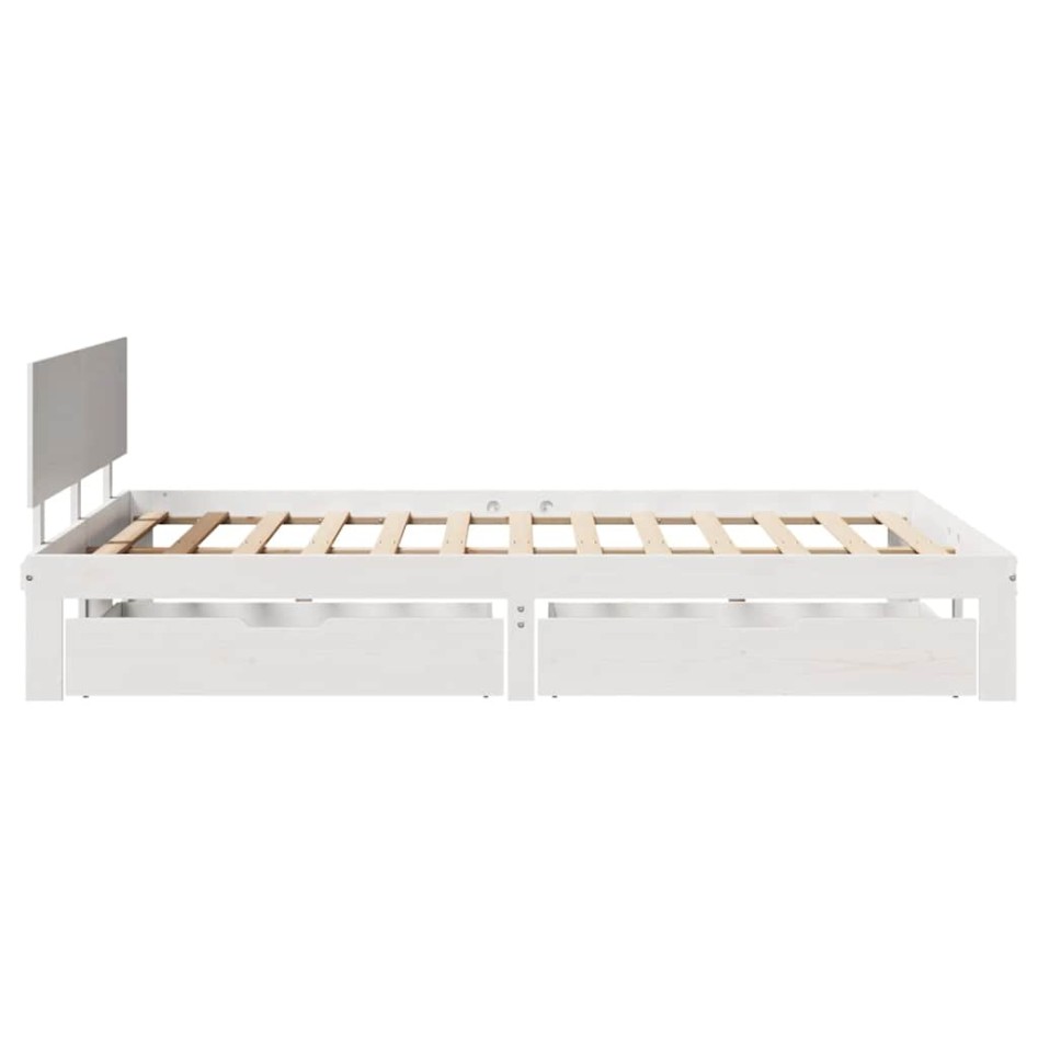 Estructura de cama con cajones madera de pino blanca