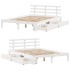 Estructura de cama con cajones madera de pino blanca 160x200