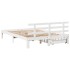 Estructura de cama con cojines madera de pino blanca 140x190