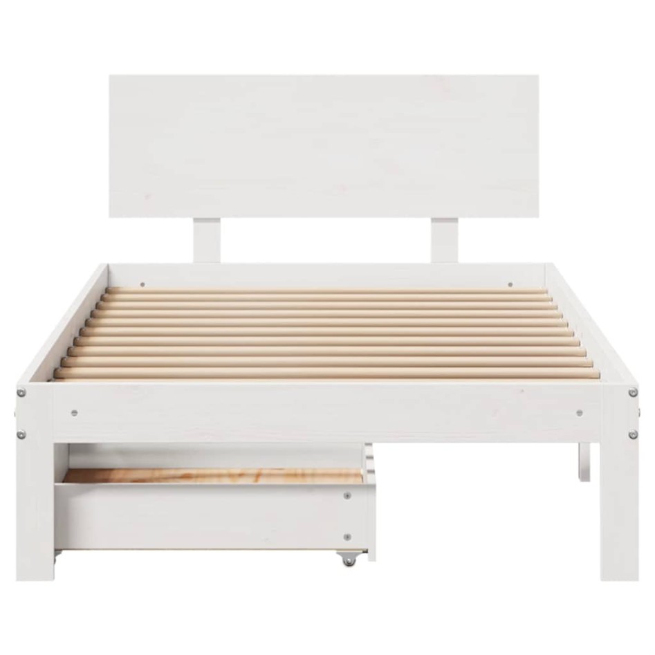 Estructura cama con cajones madera maciza pino blanco 90x200