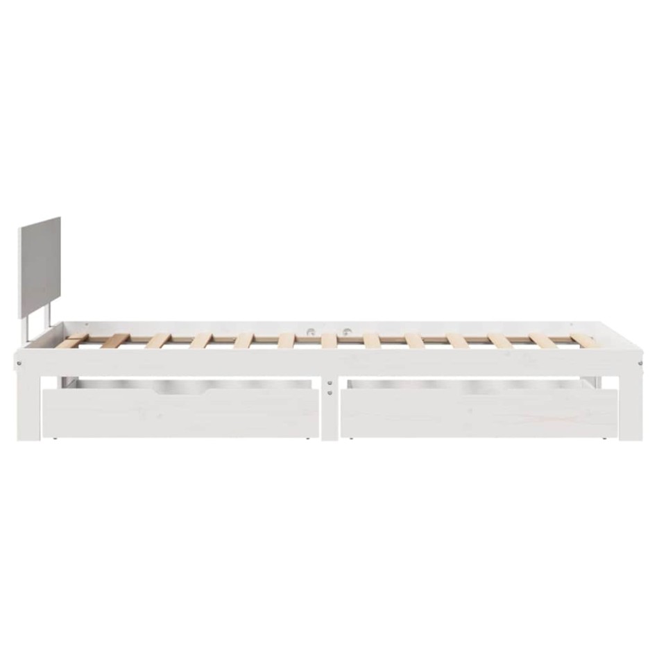 Estructura cama con cajones madera maciza pino blanco 90x200