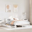 Estructura de cama con cajones madera de pino blanca 140x200 cm