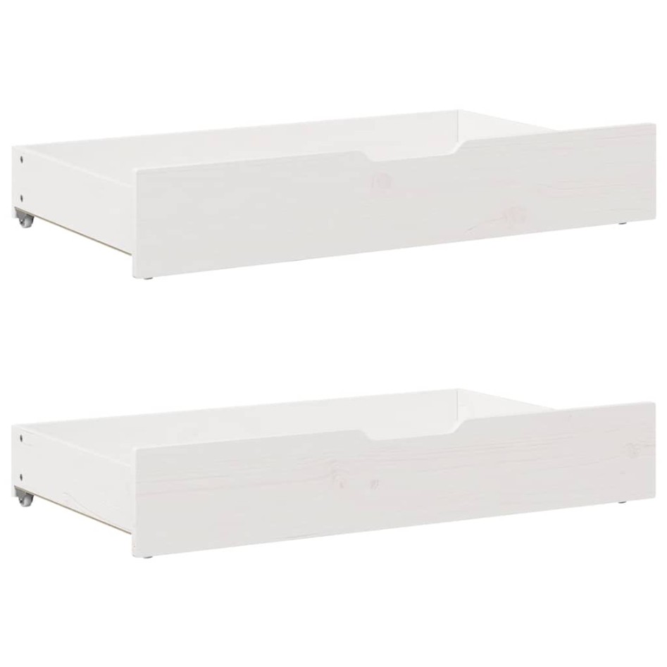 Estructura de cama con cajones madera de pino blanca 140x200