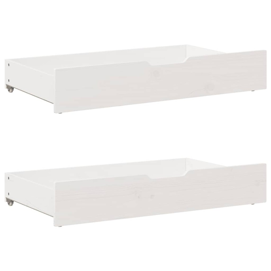 Estructura de cama cajones madera maciza pino blanco 180x200