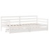 Sofá cama con cajones madera maciza de pino blanco 90x200