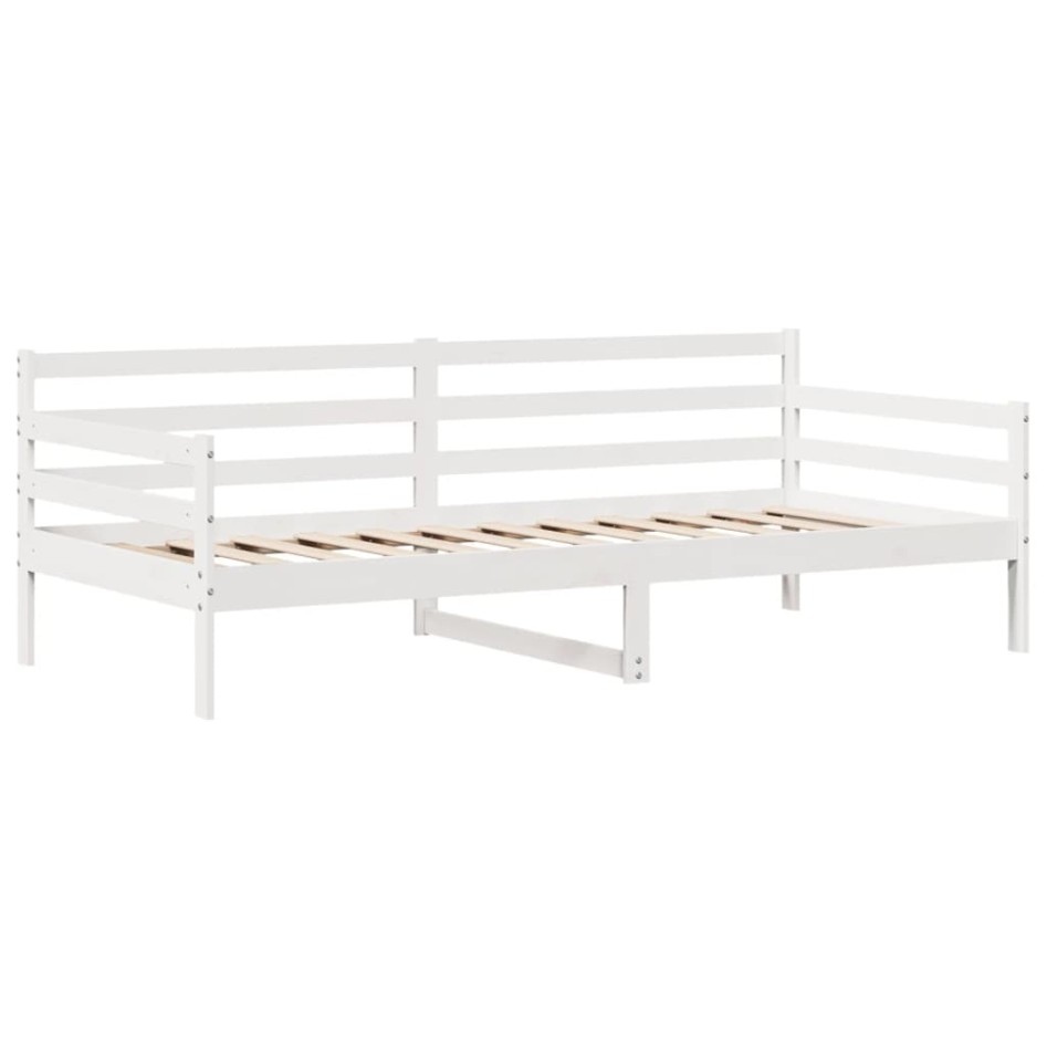 Sofá cama con cajones madera maciza de pino blanco 90x200