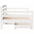 Sofá cama con cajones madera maciza de pino blanco 90x200