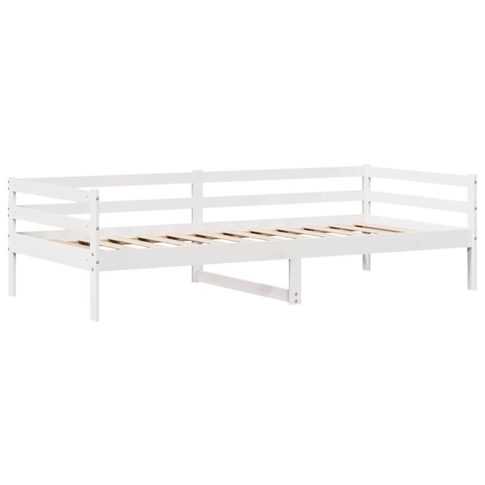 Sofá cama con cajones madera maciza de pino blanco 90x200