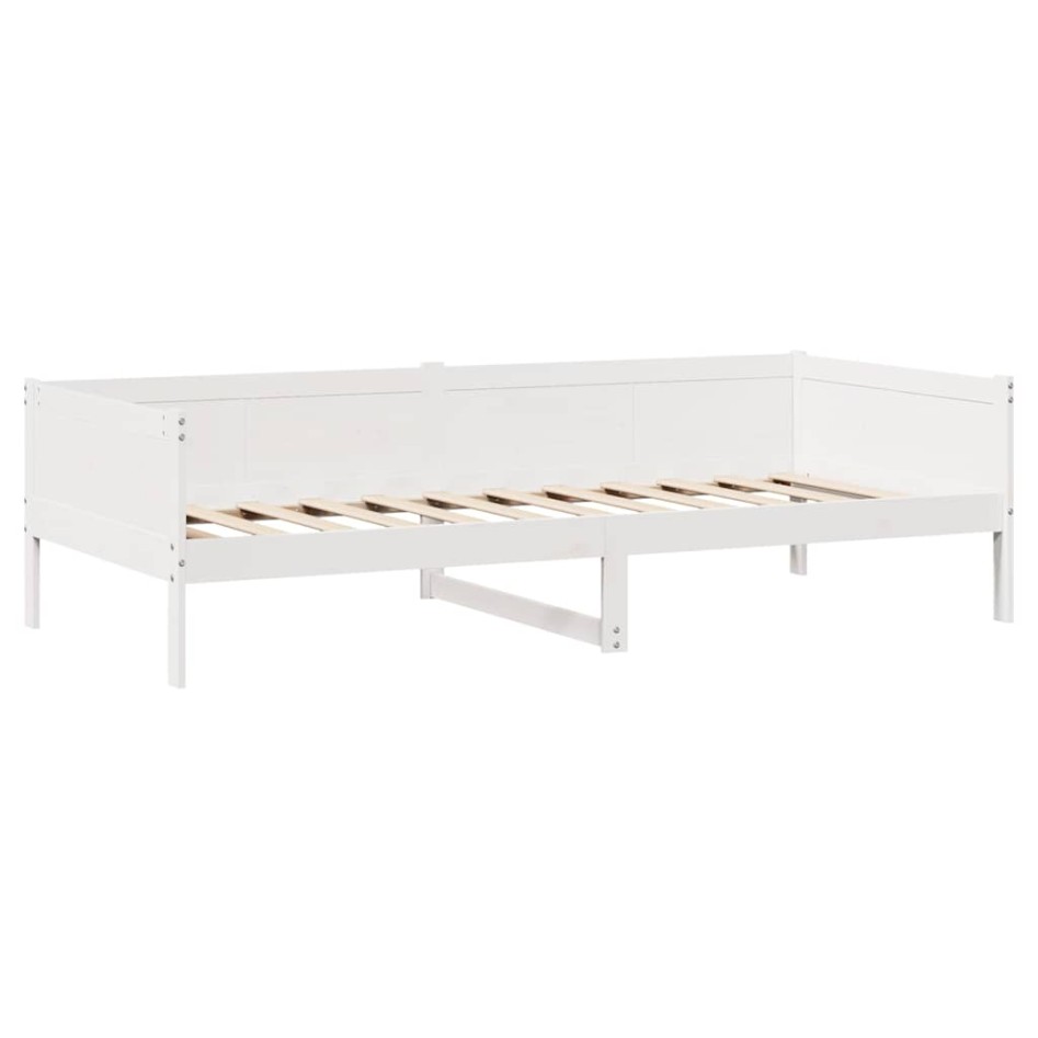 Sofá cama con cajones madera maciza de pino blanca 90x190