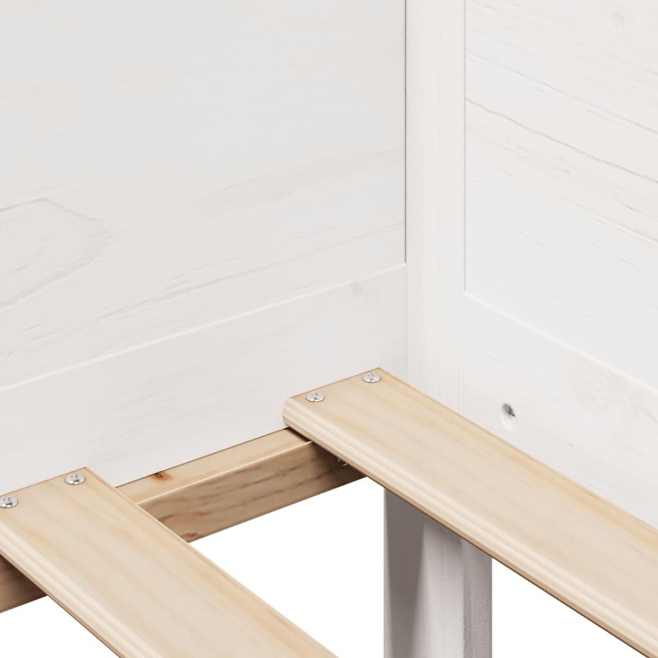 Sofá cama con cajones madera maciza de pino blanca 90x190