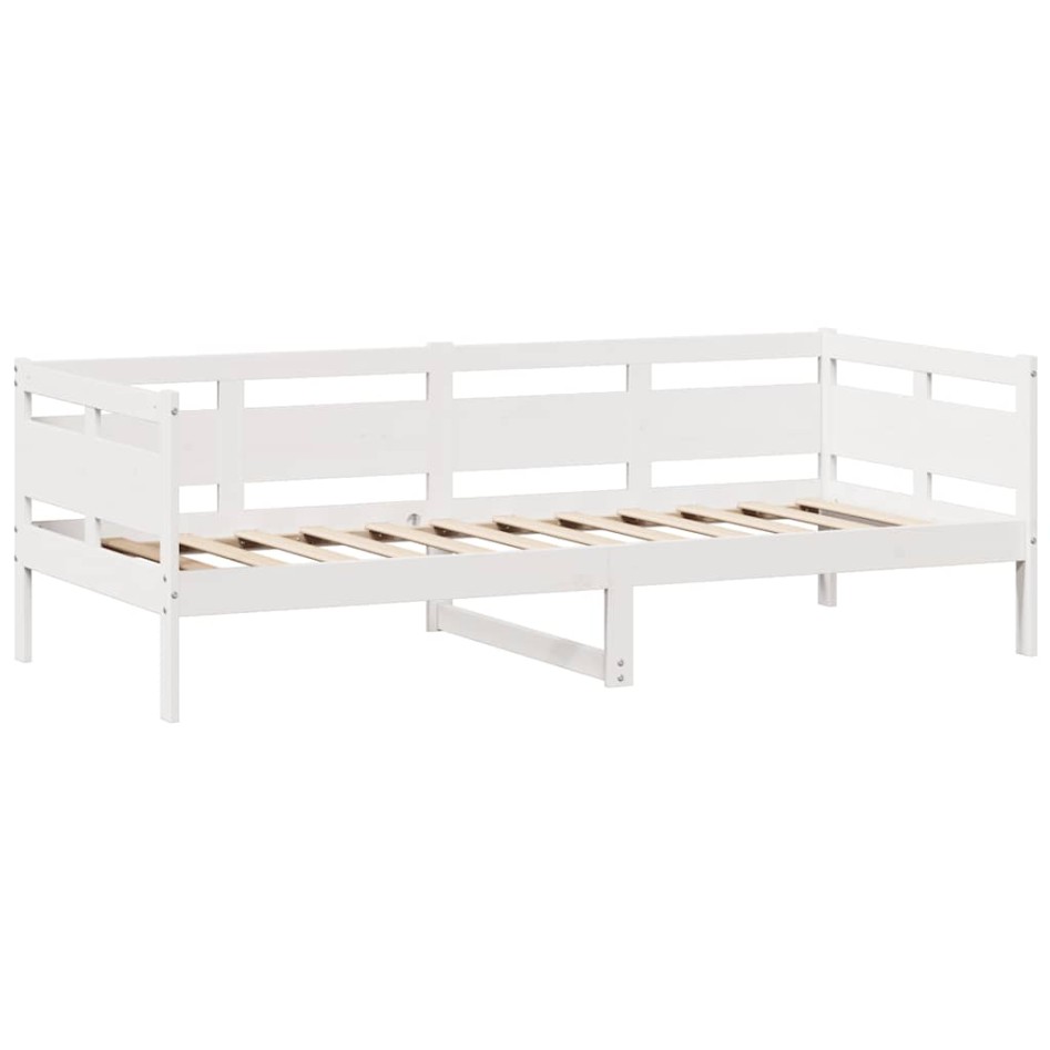 Sofá cama con cajones madera maciza de pino blanca 90x190