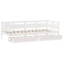 Sofá cama con cajones madera maciza de pino blanca 90x190