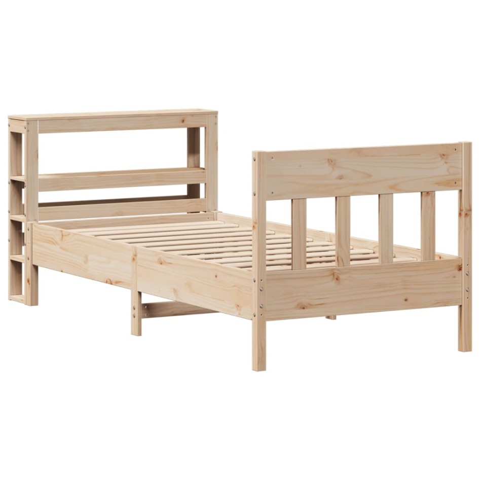Estructura de cama sin colchón madera maciza de pino 100x200