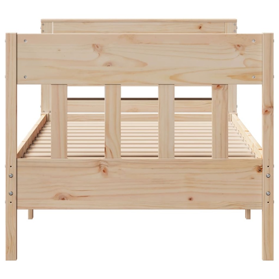 Estructura de cama sin colchón madera maciza de pino 100x200