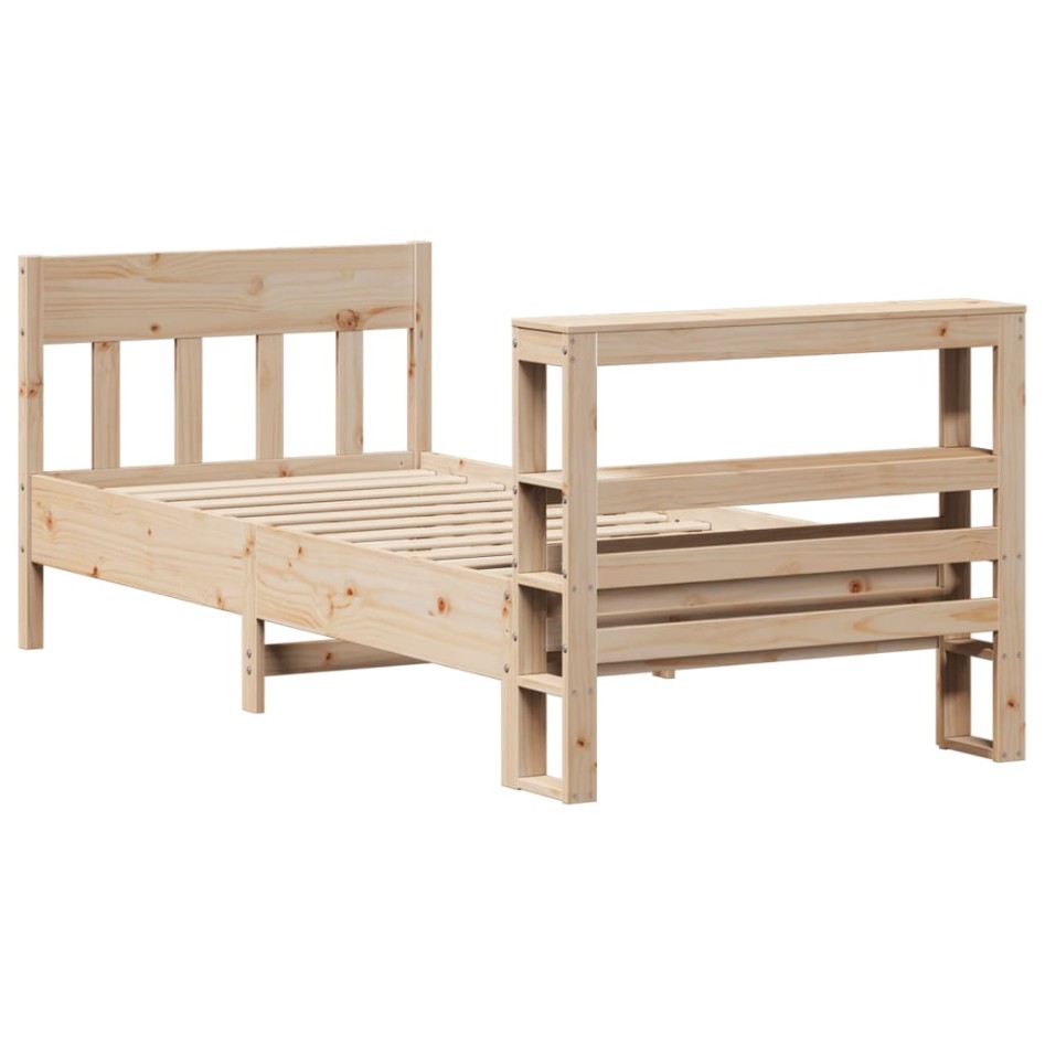 Estructura de cama sin colchón madera maciza de pino 100x200