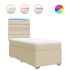 Cama box spring con colchón tela color crema 100x200