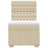 Cama box spring con colchón tela color crema 100x200