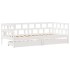 Sofá cama con cajones madera maciza de pino blanca 90x190