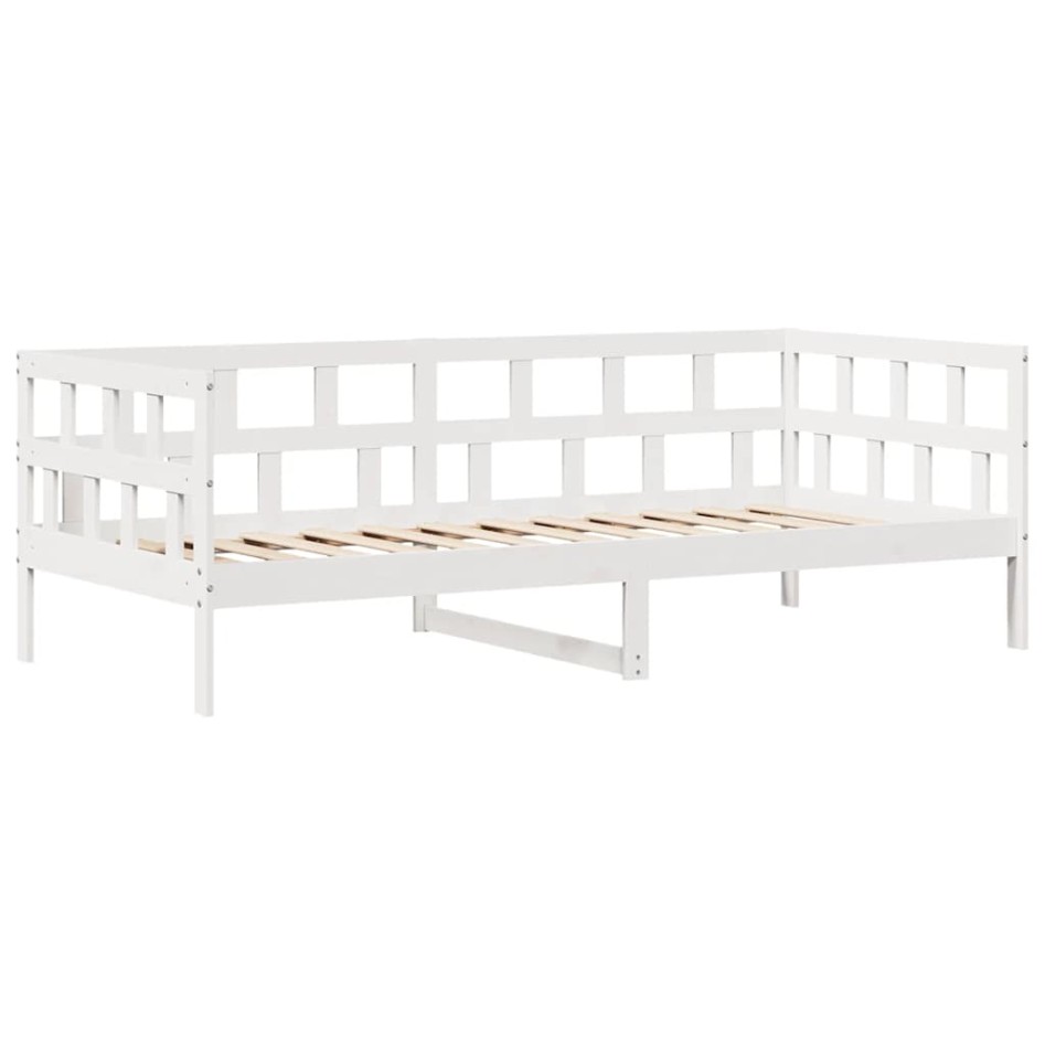 Sofá cama con cajones madera maciza de pino blanca 90x190
