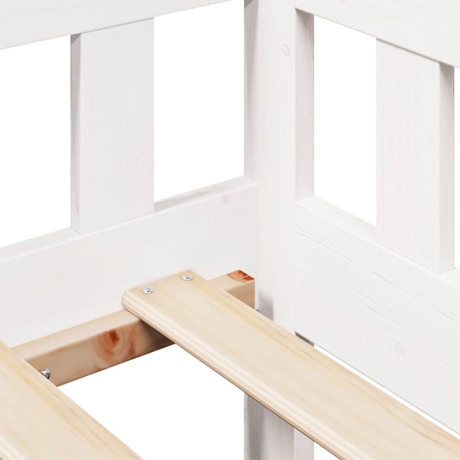 Sofá cama con cajones madera maciza de pino blanca 90x190