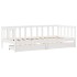 Sofá cama con cajones madera maciza de pino blanca 80x200