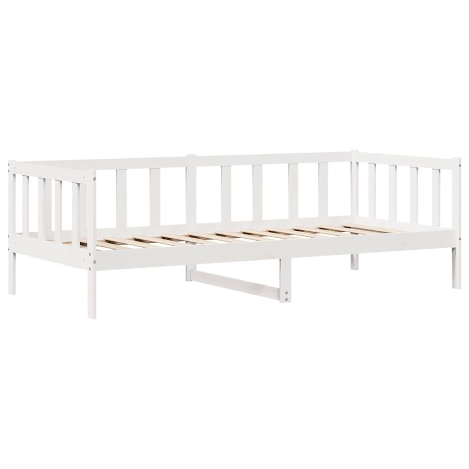 Sofá cama con cajones madera maciza de pino blanca 80x200