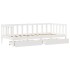 Sofá cama con cajones madera maciza de pino blanca 80x200