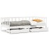 Sofá cama con cajones madera maciza de pino blanca 90x190