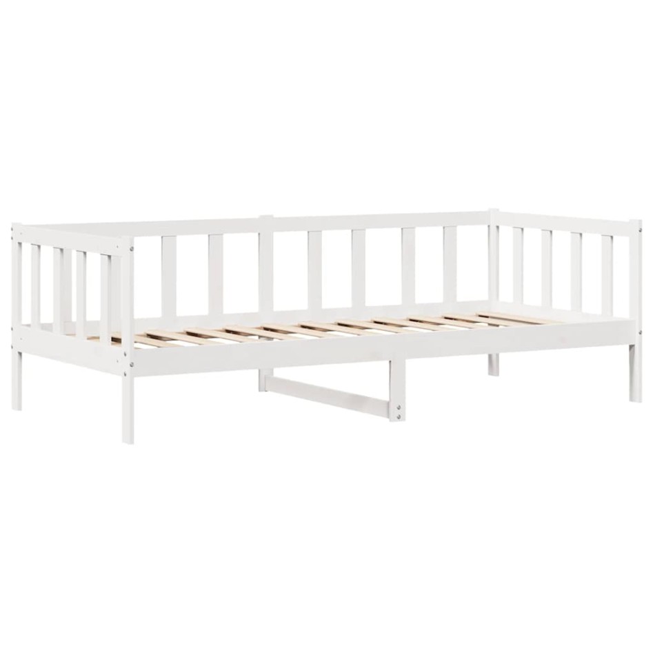Sofá cama con cajones madera maciza de pino blanca 90x190