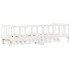 Sofá cama con cajones madera maciza de pino blanca 90x190
