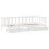 Sofá cama con cajones madera maciza de pino blanca 90x190