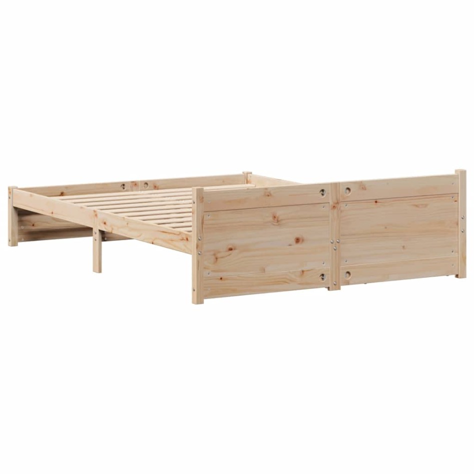 Estructura de cama sin colchón madera de pino blanca 140x200