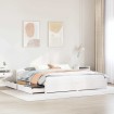 Estructura de cama sin colchón madera maciza blanca 200x200 cm