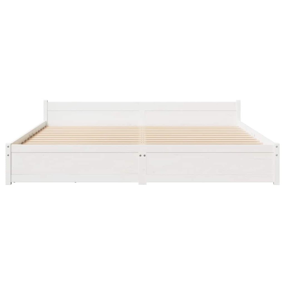 Estructura de cama sin colchón madera maciza blanca 200x200
