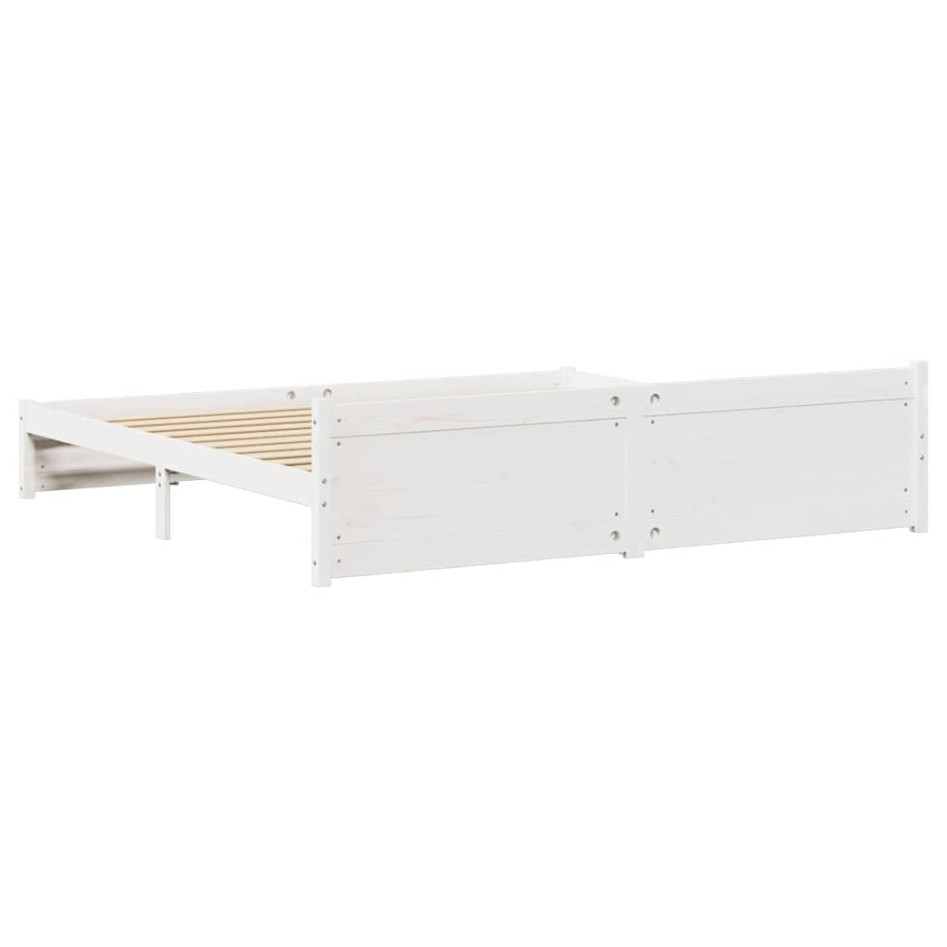 Estructura de cama sin colchón madera maciza blanca 200x200