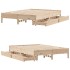 Estructura de cama sin colchón madera de pino blanca 140x200