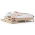 Estructura de cama sin colchón madera maciza de pino 135x190