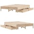 Estructura de cama sin colchón madera maciza de pino 135x190
