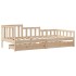Sofá cama con cajones madera maciza de pino 80x200
