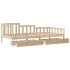 Sofá cama con cajones madera maciza de pino 80x200