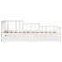 Sofá cama con cajones madera maciza de pino blanco 90x200