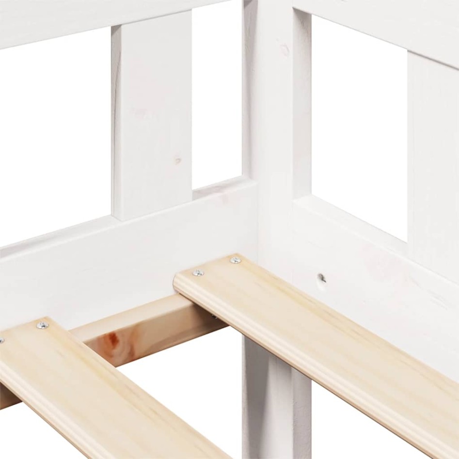 Sofá cama con cajones madera maciza de pino blanco 90x200