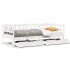 Sofá cama con cajones madera maciza de pino blanca 80x200