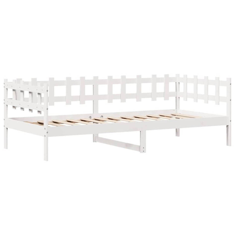Sofá cama con cajones madera maciza de pino blanca 80x200