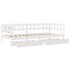 Sofá cama con cajones madera maciza de pino blanca 80x200
