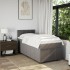 Cama box spring con colchón tela gris taupe 100x200