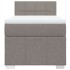 Cama box spring con colchón tela gris taupe 100x200