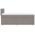 Cama box spring con colchón tela gris taupe 100x200